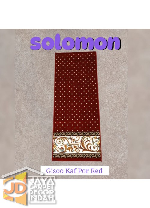  Sajadah Imam  Solomon  motif Gisoo Kaf Por Red ukuran 60 x 120 cm & 60 x 150 cm